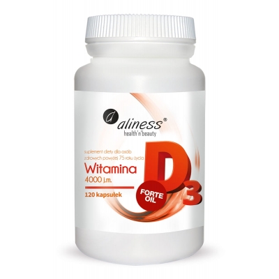 Witamina D3 FORTE oil 4000 j.m. 120 kapsułek  Aliness