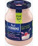 JOGURT KREMOWY MALINA - GRANAT (3,8 % TŁUSZCZU W MLEKU) BIO 500 g (SŁOIK) - SOBBEKE