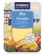 SER GOUDA PLASTRY (48 % TŁUSZCZU) BIO 150 g - SOBBEKE