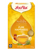 HERBATKA DLA ZMYSŁÓW SZCZĘŚCIE Z ZIELONĄ HERBATĄ I OLEJKAMI ETERYCZNYMI (FOR THE SENSES PURE HAPPINESS) BIO (17 x 2,2 g) 37,4 g - YOGI TEA