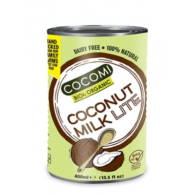 COCONUT MILK - NAPÓJ KOKOSOWY LIGHT (9 % TŁUSZCZU) BIO 400 ml (PUSZKA) - COCOMI