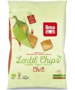 CHIPSY Z SOCZEWICY Z CHILI BIO 90 g - LIMA