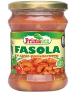 FASOLA W SOSIE POMIDOROWYM BEZGLUTENOWA BIO 440 g - PRIMAECO