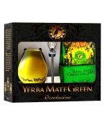 ZESTAW YERBA MATE BIO 400 g, MATERO (LOSOWY WZÓR), BOMBILLA - ORGANIC MATE GREEN