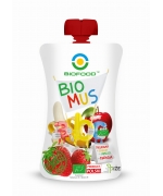 MUS TRUSKAWKOWO - BANANOWO - JABŁKOWY BEZGLUTENOWY BIO 90 g - BIO FOOD