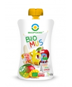 MUS MANGO - BANANOWO - JABŁKOWY BEZGLUTENOWY BIO 90 g - BIO FOOD