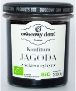 KONFITURA JAGODA Z SOKIEM Z CYTRYNY BIO 300 g  - OWOCOWY DOM