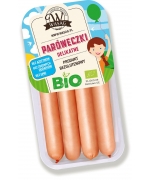 PARÓWKI WIEPRZOWE DELIKATNE BEZGLUTENOWE BIO 150 g - WASĄG (NA ZAMÓWIENIE)