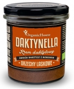 KREM KOKOSOWO - DAKTYLOWY ORZECHY LASKOWE BEZGLUTENOWY BIO 280 g - ORGANIC HOUSE (DAKTYNELLA)