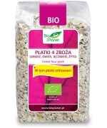 PŁATKI 4 ZBOŻA (ORKISZ, OWIES, JĘCZMIEŃ, ŻYTO) BIO 300 g - BIO PLANET