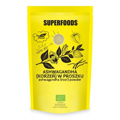 ASHWAGANDHA (KORZEŃ) W PROSZKU BIO 150 g - BIO PLANET