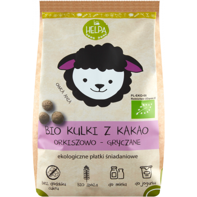 KULKI ORKISZOWO - GRYCZANE Z KAKAO BIO 160 g - HELPA