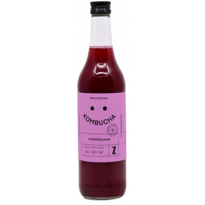 KOMBUCHA Z HIBISKUSEM BEZGLUTENOWA BIO 500 ml - ZAKWASOWNIA