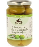 OLIWKI ZIELONE BELLA DI CERIGNOLA Z PESTKĄ W ZALEWIE BIO 350 g (180 g) - ALCE NERO