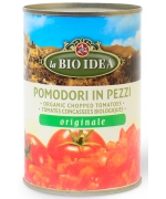 POMIDORY KROJONE BEZ SKÓRY BIO 400 g (PUSZKA) - LA BIO IDEA