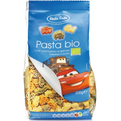 MAKARON (SEMOLINOWY TRÓJKOLOROWY) DISNEY AUTA BIO 300 g - DALLA COSTA